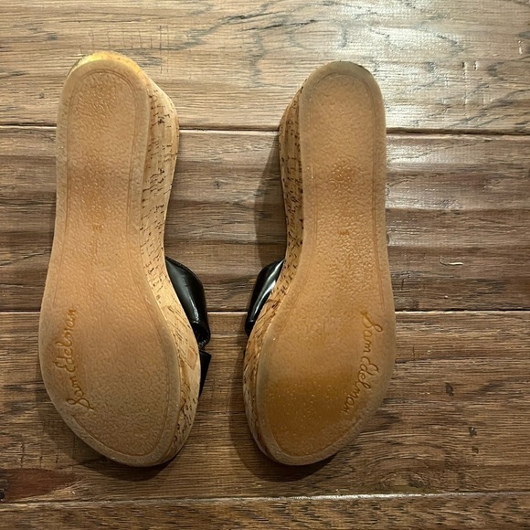 Sam Edelman Black Patent Leather Wedges - Picture 5 of 6